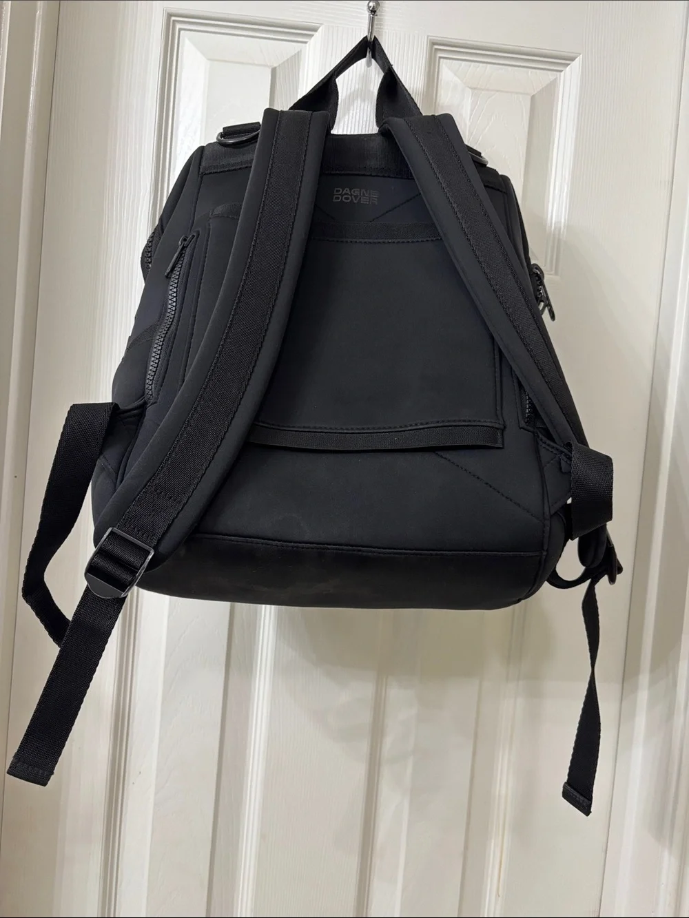 Dagne Dover Black Men's Backpack with Front Zip Pockets